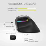 Chuột dọc mini DELUX M618 không dây 2.4G 2400DPI USB có thể sạc lại, Thiết kế công thái học, M618 màu xám