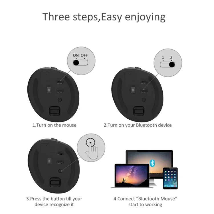 Chuột dọc mini DELUX M618 không dây 2.4G 2400DPI USB có thể sạc lại, Thiết kế công thái học, M618 màu xám