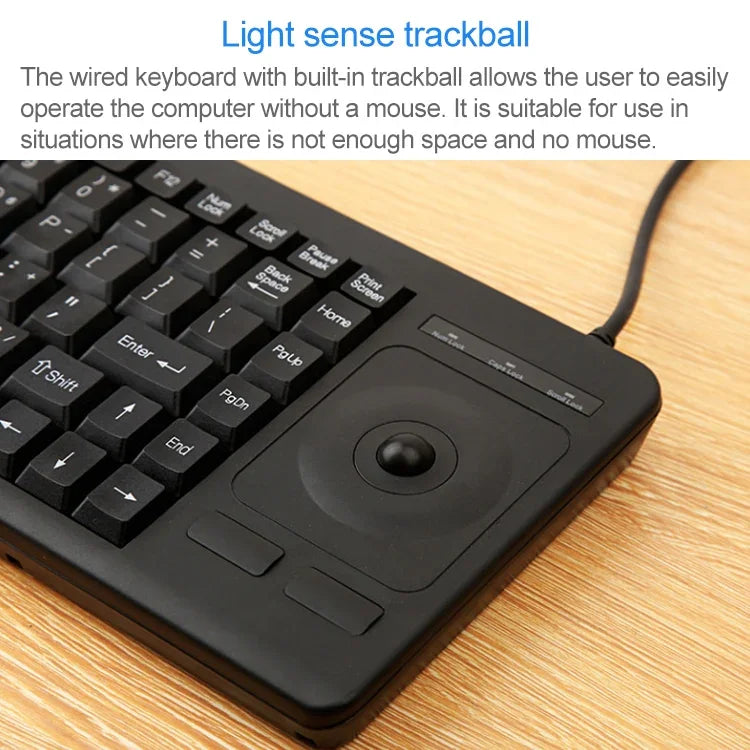 Bàn phím trackball có dây DS-8900 giao diện PS/2 chống nước, Khắc laser ký tự, Chiều dài: 1.5m, DS-8900 PS/2