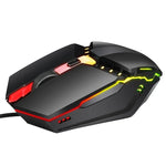 Chuột chơi game có dây HXSJ S200 USB2.0 1600dpi điều chỉnh 4 phím phát sáng nhiều màu, Chiều dài: 1.5m