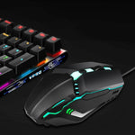 Chuột chơi game có dây HXSJ S200 USB2.0 1600dpi điều chỉnh 4 phím phát sáng nhiều màu, Chiều dài: 1.5m