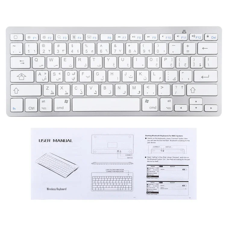 Bàn phím Bluetooth không dây siêu mỏng WB-8022, Phím tiếng Ả Rập, Phím tiếng Ả Rập