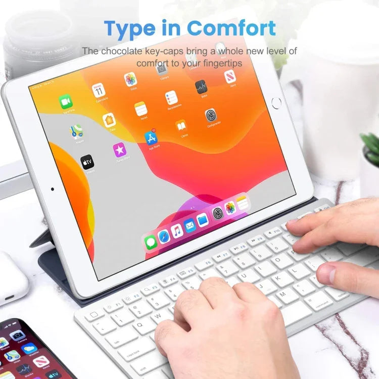 Bàn phím Bluetooth không dây siêu mỏng WB-8022 cho iPad, Samsung, Huawei, Xiaomi, máy tính bảng hoặc điện thoại thông minh, Phím tiếng Nga, Phím tiếng Nga