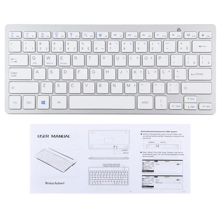 Bàn phím Bluetooth không dây siêu mỏng WB-8022, Phím tiếng Bồ Đào Nha, Phím tiếng Bồ Đào Nha