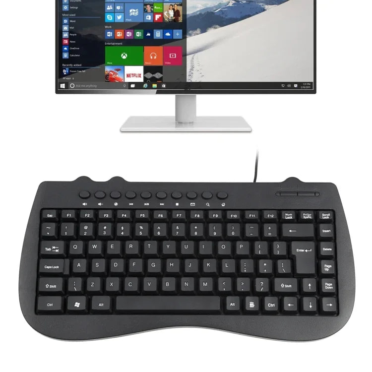 Bàn phím mini có dây đa phương tiện cho laptop KB-301B, Phiên bản tiếng Anh, Phiên bản tiếng Anh