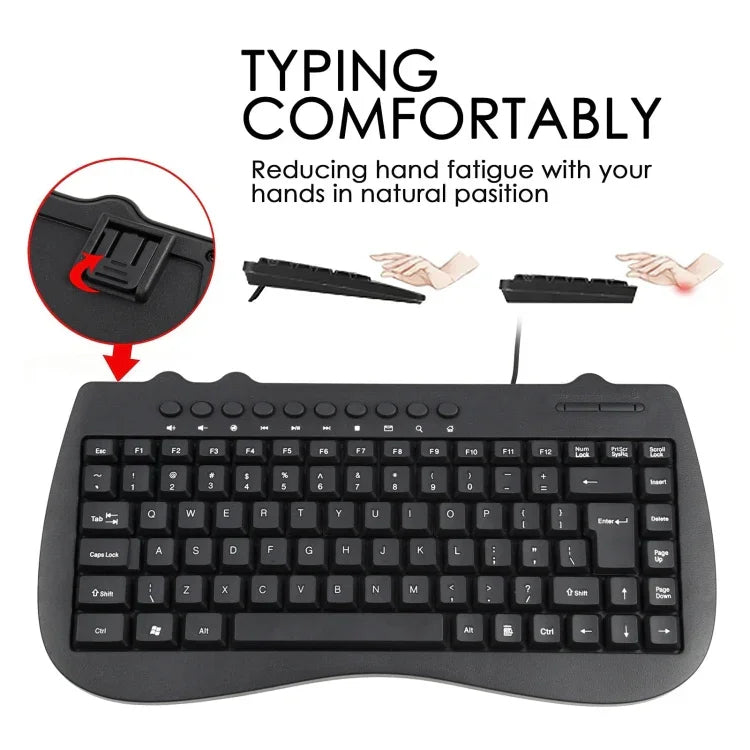 Bàn phím mini có dây đa phương tiện cho laptop KB-301B, Phiên bản tiếng Anh, Phiên bản tiếng Anh
