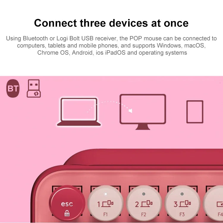 Bàn phím cơ Bluetooth nút tròn Logitech POP KEYS
