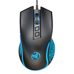 Chuột chơi game có dây phát sáng mát mẻ 7 nút HXSJ X100 3600 DPI, chiều dài cáp: 1.5m
