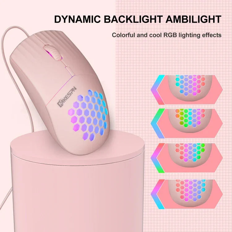 Chuột có dây khoét lỗ RGB giao diện Type-C MKESPN SXS-838, Type-C
