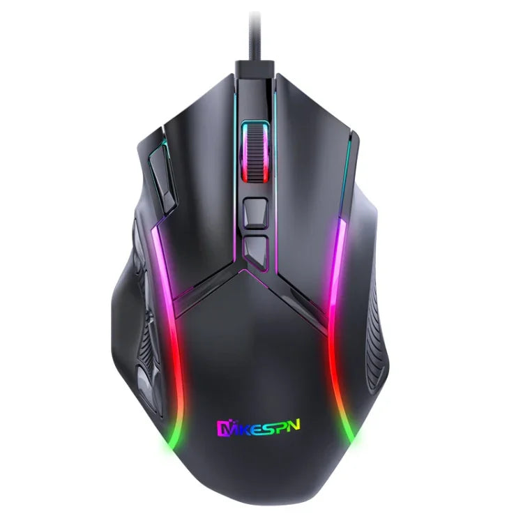 Chuột có dây định nghĩa macro RGB 12 nút tốc độ đầy đủ 12800DPI MKESPN X15, x15