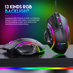 Chuột có dây định nghĩa macro RGB 12 nút tốc độ đầy đủ 12800DPI MKESPN X15, x15