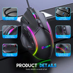 Chuột có dây định nghĩa macro RGB 12 nút tốc độ đầy đủ 12800DPI MKESPN X15, x15