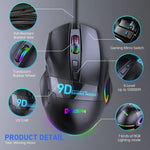 Chuột chơi game có dây định nghĩa macro RGB 9 nút tốc độ đầy đủ MKESPN X10, định nghĩa macro tốc độ đầy đủ