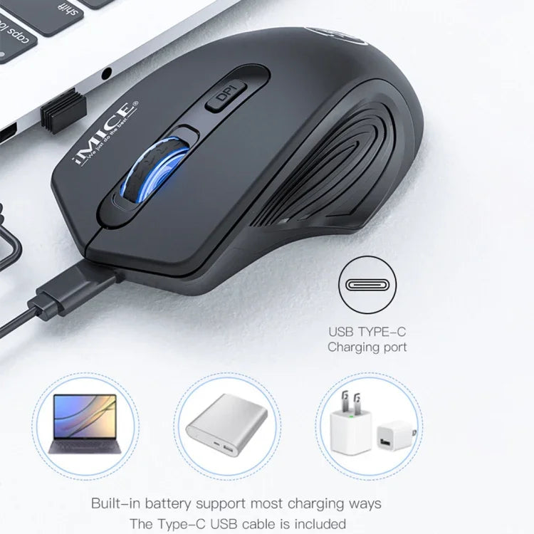 Chuột không dây yên tĩnh sạc lại 4 nút 1600 DPI 2.4GHz iMICE G-1800 cho máy tính PC Laptop