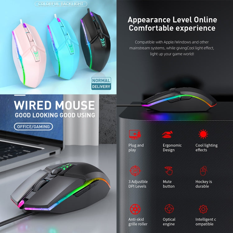 Chuột chơi game văn phòng có dây USB đèn màu S700