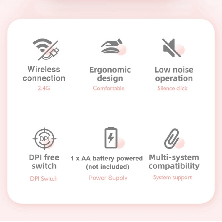 Chuột không dây HXSJ M107 4 nút 1600 DPI chế độ kép 2.4GHz + Bluetooth 5.1 có thể sạc lại, phiên bản pin