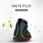 Chuột quang có dây DELUX M618 Plus RGB chuột dọc công thái học 4000DPI, 4000DPI có dây