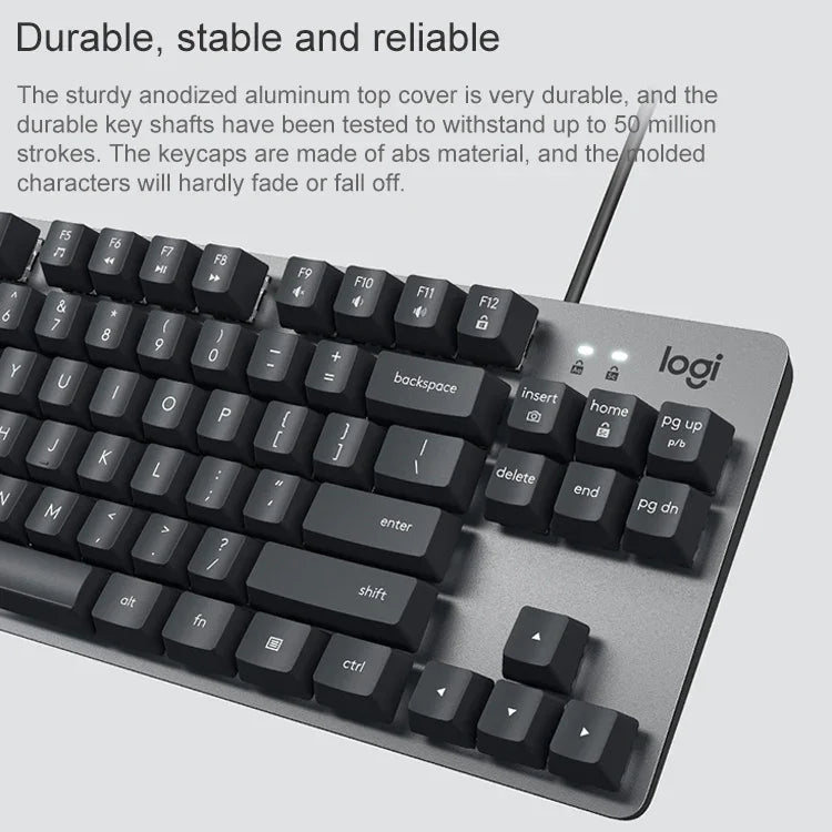 Bàn phím cơ mini có dây Logitech K835, phím xanh lá, phím xanh lá