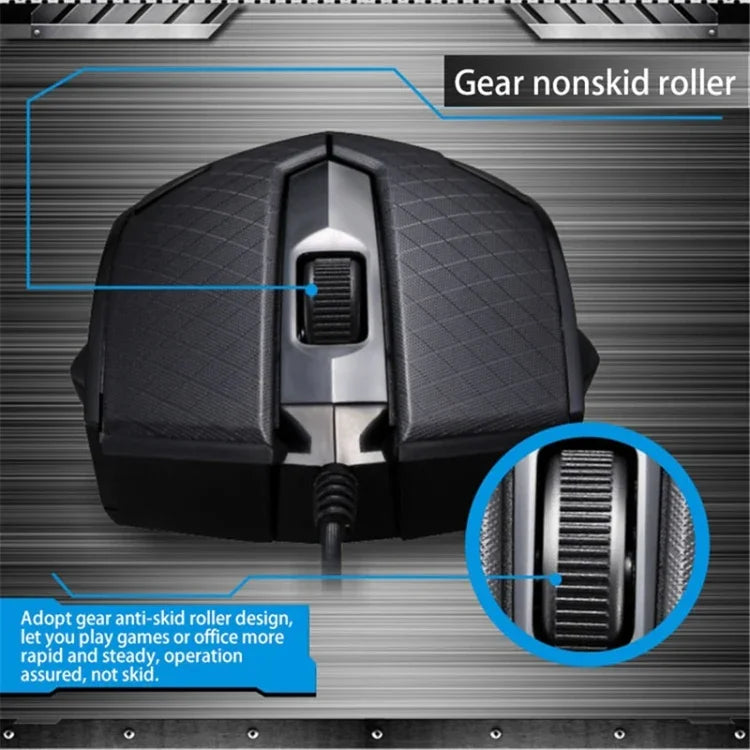 Chuột chơi game quang có dây USB đa năng Chasing Leopard 129 có trọng lượng đối trọng, chiều dài: 1.3m, 129