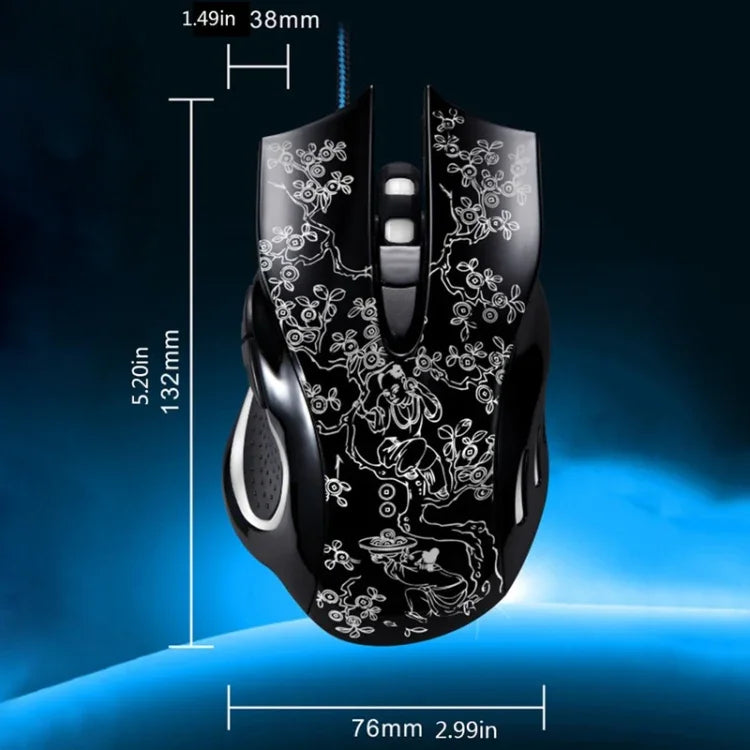 Chuột chơi game quang có dây USB ZGB 169 2400DPI điều chỉnh 4 tốc độ có đèn LED nền, có trọng lượng đối trọng, chiều dài: 1.45m, 169 màu đen, 169 màu trắng