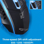 Chuột chơi game quang có dây USB Chasing Leopard 199 1600DPI điều chỉnh 3 tốc độ có đèn LED nền, chiều dài: 1.3m, 199 màu đen, 199