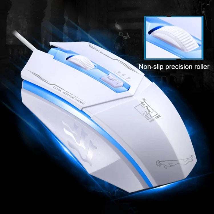 Chuột chơi game quang có dây USB Chasing Leopard 199 1600DPI điều chỉnh 3 tốc độ có đèn LED nền, chiều dài: 1.3m, 199 màu đen, 199