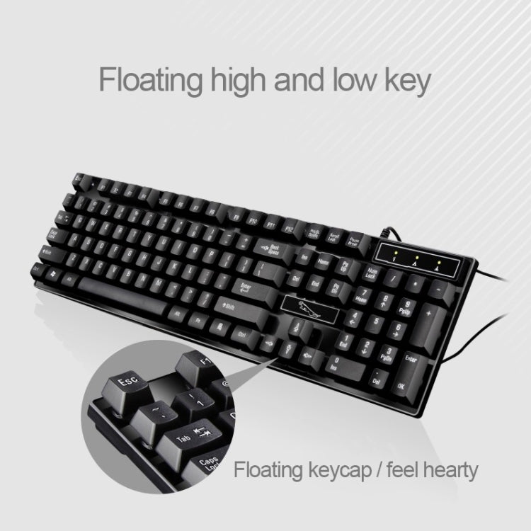 Bộ bàn phím chơi game văn phòng có dây USB Chasing Leopard Q17 104 phím treo + chuột đối xứng có dây, chiều dài cáp bàn phím: 1.4m, chiều dài cáp chuột: 1.3m, Q17 màu đen, Q17 màu trắng