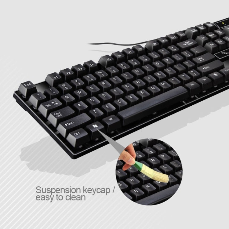 Bộ bàn phím chơi game văn phòng có dây USB Chasing Leopard Q17 104 phím treo + chuột đối xứng có dây, chiều dài cáp bàn phím: 1.4m, chiều dài cáp chuột: 1.3m, Q17 màu đen, Q17 màu trắng