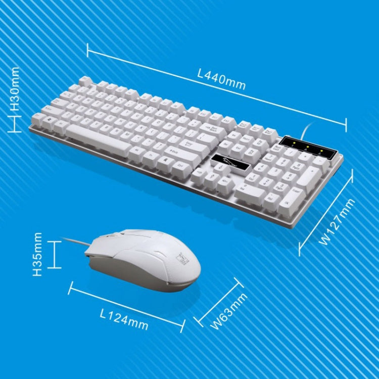 Bộ bàn phím chơi game văn phòng có dây USB Chasing Leopard Q17 104 phím treo + chuột đối xứng có dây, chiều dài cáp bàn phím: 1.4m, chiều dài cáp chuột: 1.3m, Q17 màu đen, Q17 màu trắng