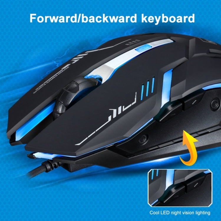 Chuột chơi game quang có dây USB Chasing Leopard V17 2400DPI điều chỉnh 4 tốc độ có họa tiết đường kẻ và đèn LED nhấp nháy, chiều dài: 1.45m, V17, V17 màu đen bóng