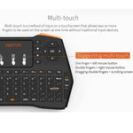 Bàn phím không dây VIBOTON i8 Plus cập nhật 2.4GHz QWERT Mini có Touchpad cho TV Box, Mi Box, Máy tính, Máy tính bảng, Laptop và Máy chiếu (Màu đen), Bàn phím không dây