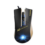Chuột chơi game chính xác cao Apedra iMICE A5 đèn LED bốn màu điều khiển ánh sáng thở USB 7 nút 3200 DPI có dây quang học cho máy tính PC Laptop, iMICE A5