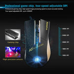 Chuột chơi game chính xác cao Apedra iMICE A5 đèn LED bốn màu điều khiển ánh sáng thở USB 7 nút 3200 DPI có dây quang học cho máy tính PC Laptop, iMICE A5