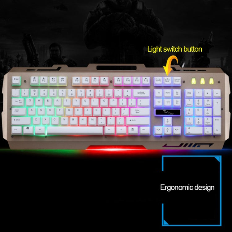 Bàn phím chơi game có dây ZGB G700 104 phím cảm giác cơ phát sáng bảng kim loại treo kèm giá đỡ điện thoại
