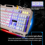 Bàn phím chơi game có dây ZGB G700 104 phím cảm giác cơ phát sáng bảng kim loại treo kèm giá đỡ điện thoại
