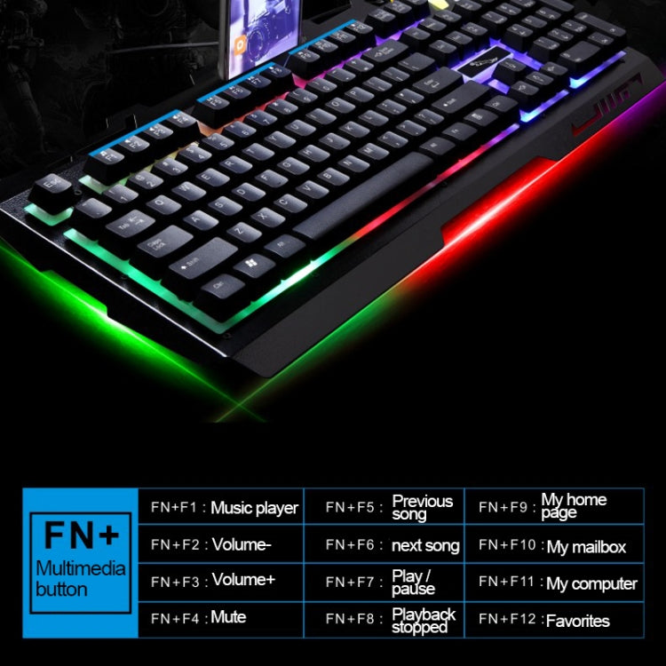 Bàn phím chơi game có dây ZGB G700 104 phím cảm giác cơ phát sáng bảng kim loại treo kèm giá đỡ điện thoại
