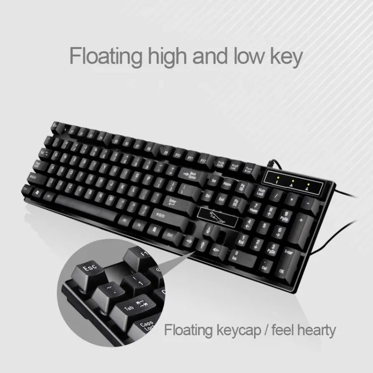 Bàn phím chơi game văn phòng có dây ZGB Q17 104 phím treo cho laptop, PC