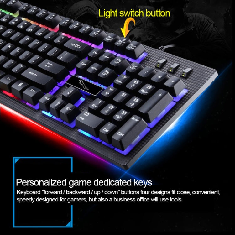 Bộ bàn phím và chuột quang có dây chuyên nghiệp ZGB G20 1600 DPI cảm giác cơ phát sáng treo cho laptop, PC