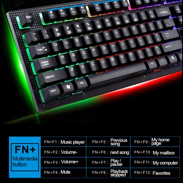 Bộ bàn phím và chuột quang có dây chuyên nghiệp ZGB G20 1600 DPI cảm giác cơ phát sáng treo cho laptop, PC