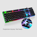 Bộ bàn phím và chuột quang có dây chuyên nghiệp ZGB G21 1600 DPI cảm giác cơ phát sáng nhiều màu treo cho laptop, PC
