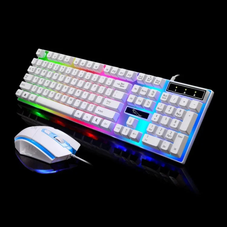 Bộ bàn phím và chuột quang có dây chuyên nghiệp ZGB G21 1600 DPI cảm giác cơ phát sáng nhiều màu treo cho laptop, PC