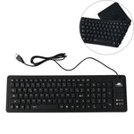 Bàn phím USB có dây chống nước 103 phím tiếng Pháp bằng silicone cho máy tính để bàn và laptop, Dài cáp: 1.5m