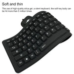 Bàn phím USB có dây chống nước 103 phím tiếng Pháp bằng silicone cho máy tính để bàn và laptop, Dài cáp: 1.5m
