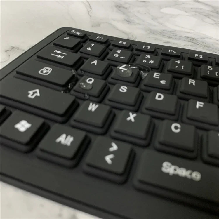 Bàn phím USB có dây chống nước 103 phím tiếng Pháp bằng silicone cho máy tính để bàn và laptop, Dài cáp: 1.5m