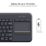 Bàn phím điều khiển cảm ứng không dây Logitech K400 Plus 2.4GHz, phạm vi không dây: 10m, Logitech K400 Plus