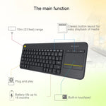 Bàn phím điều khiển cảm ứng không dây Logitech K400 Plus 2.4GHz, phạm vi không dây: 10m, Logitech K400 Plus