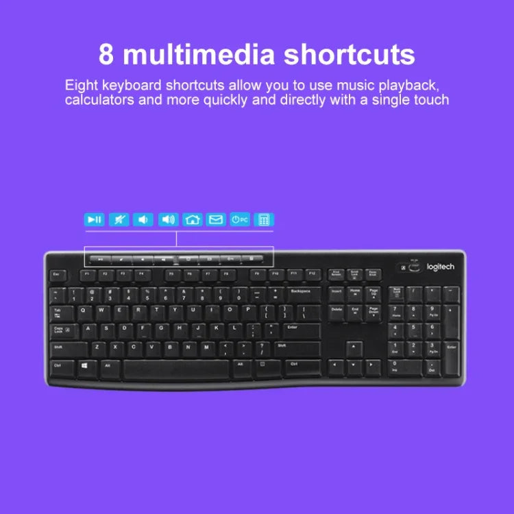 Bộ bàn phím và chuột không dây Logitech MK270 2.4GHz