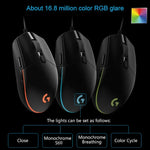 Chuột chơi game quang có dây Logitech G102 6 phím RGB phát sáng 6000DPI điều chỉnh 5 tốc độ, chiều dài: 2m, G102, G102 (Trắng)