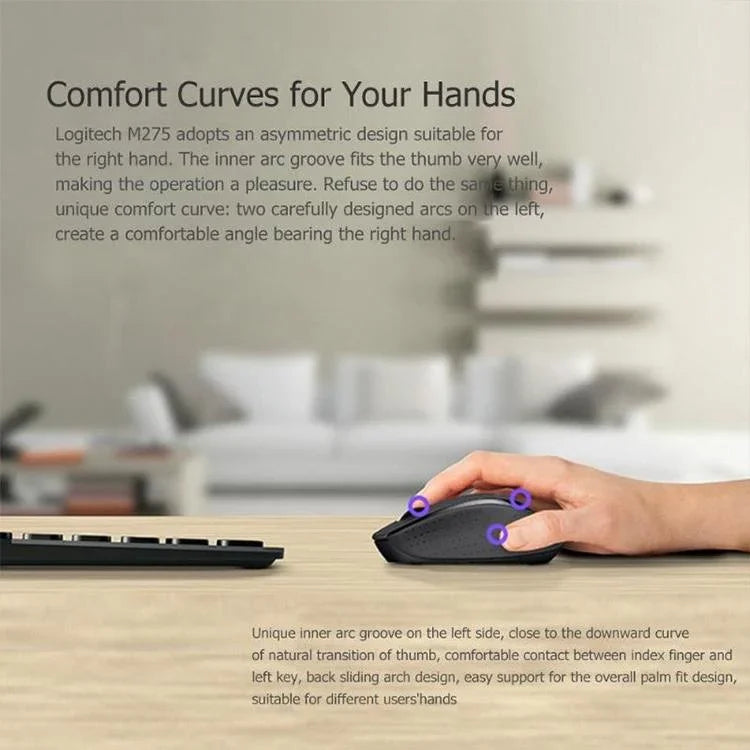 Chuột quang không dây Logitech M280 2.4GHz 3 phím 1000DPI, phạm vi không dây: 10m
