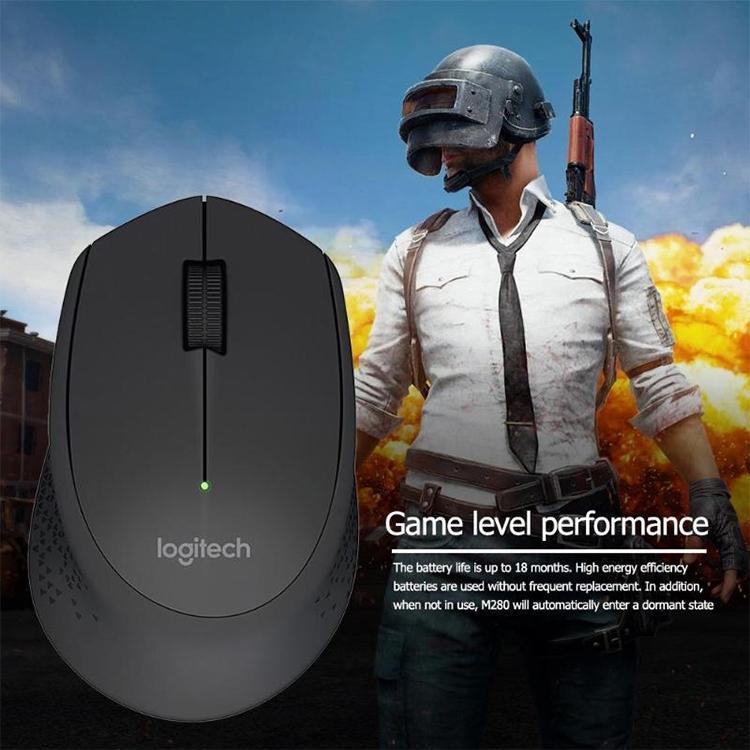 Chuột quang không dây Logitech M280 2.4GHz 3 phím 1000DPI, phạm vi không dây: 10m